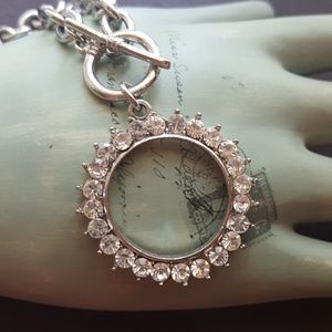 Crystal rhinestone pendant necklace.